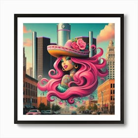 Detroit Cityscape 3 Art Print