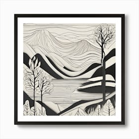 Landscape With Trees Art Print