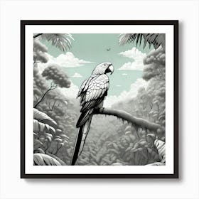 Parrot In The Jungle Art Print