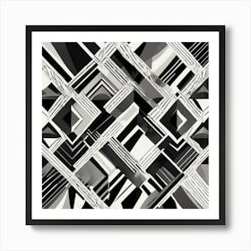 Abstract Black And White Painting Art Print