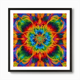 Psychedelic Leaf Spiral Art Print