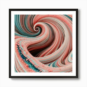 Close-up of colorful wave of tangled paint abstract art 27 Art Print