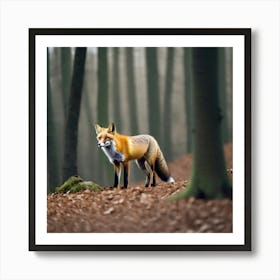 Red Fox In The Forest 13 Art Print