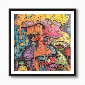 Psychedelic Mushrooms Art Print