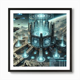 A Detailed Sci Fi Depiction Of The Central Command 1 Art Print