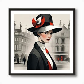 English lady in London 4 Art Print