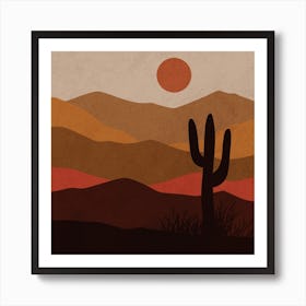 Sunset In The Desert 4 Art Print