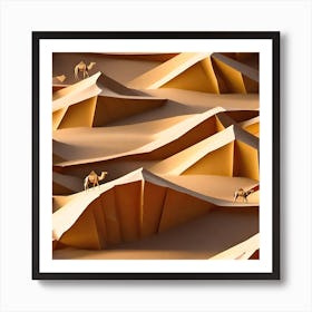 Camels In The Desert Art Print