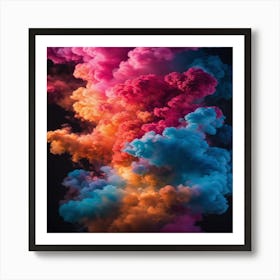 Colorful Smoke Art Print