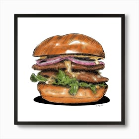 Burger Illustration Art Print