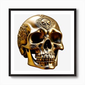 Gold Skull 1 Art Print