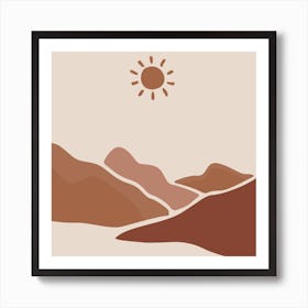 Sun And Mountains Art Print