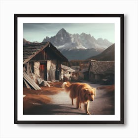 Dog in Ghost Town Art Print