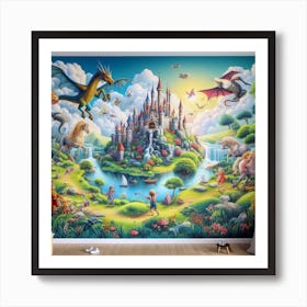 Fairytale Castle Wall Mural 1 Art Print
