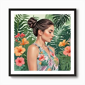 Into The Garden Ai Art Wall Art Design Illustration (20) Art Print