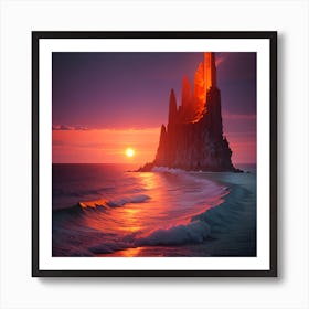 Sunset At The Castle 1 Art Print