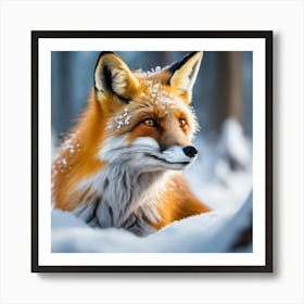 Red Fox In The Snow 2 Art Print