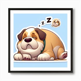 Sleepy Dog Art Print