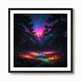 Forest At Night 20 Art Print