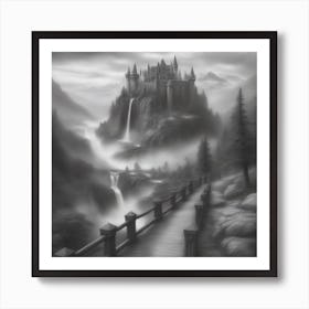 Castle In The Mist Art Print