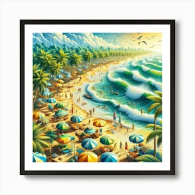 Sunset On The Beach 2 Art Print