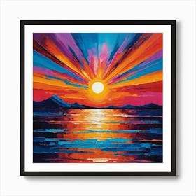 Sunset Over The Sea Art Print