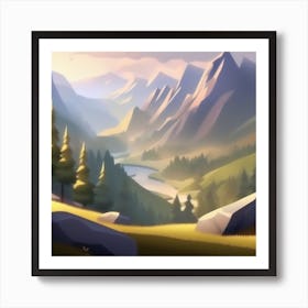 Landscape Painting 106 Art Print