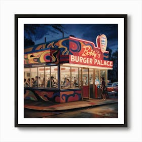 1950's Vintage Burger Joint Abstract Patterns Art Print Art Print