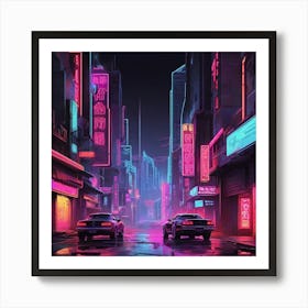 Neon City 1 Art Print