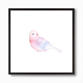 Blushing Bird Garnet Square Art Print