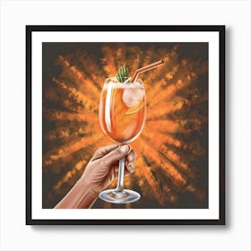 Aperol Spritz Gin And Tonic Art Print