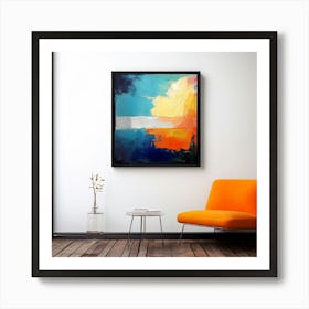 Mock Up Canvas Framed Art Gallery Wall Mounted Textured Print Abstract Landscape Portrait (13) Art Print