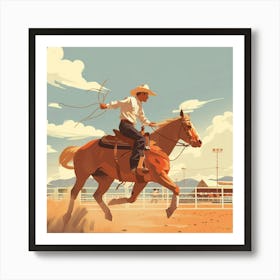 Cowboy Riding A Horse 4 Art Print