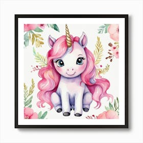 Watercolor Unicorn Art Print