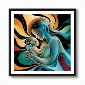 abstract Mother And Child Art Print