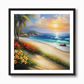 Sunset On The Beach 59 Art Print