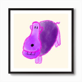 Purple hippo 🦛 Art Print