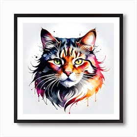 Colorful Cat 13 Art Print