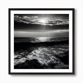 Black And White Seascape 18 Art Print