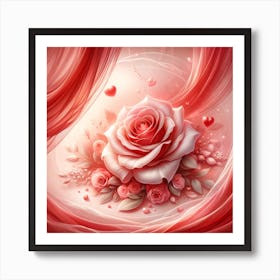 Rose Wallpaper Art Print