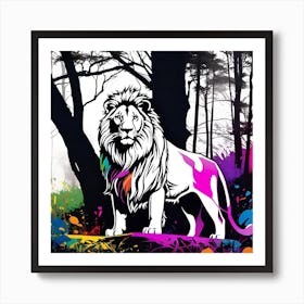 Lion In The Forest 18 Art Print