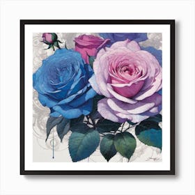 Blue Roses Art Print