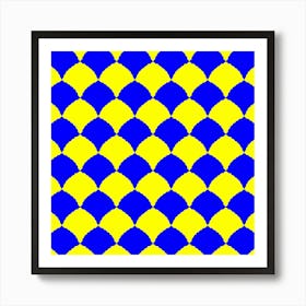 Blue and Yellow Fans Art Print