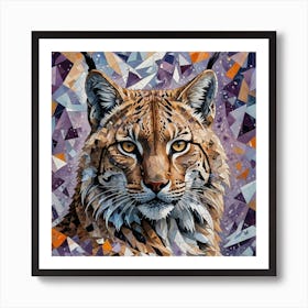 Striking Portrait of The Eurasian lynx  Art Print