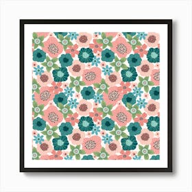 Floral Abstract Seamless Pattern Art Print