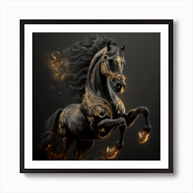 Golden Glow, Horse Art Print