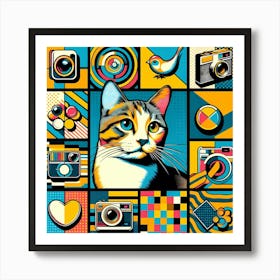 Pop Cat 4 Art Print