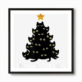 Meowy Catmas Cat Christmas Tree Xmas Girls Boys Funny 1 Affiche