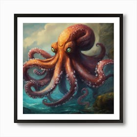 Concept Art Of A Scary Monster Fantasy Octopus Art Print