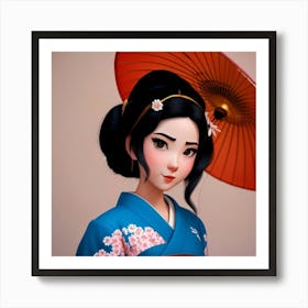 Stories in Silence: A Geisha's Poetic Beauty Art Print